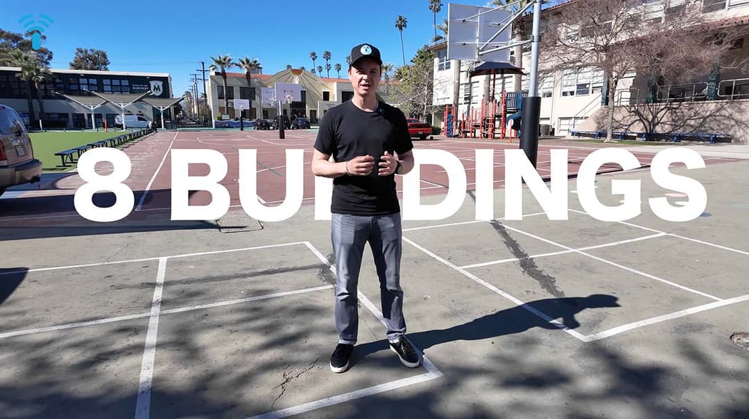 Fiber-linked building layout at St. Monica Preparatory