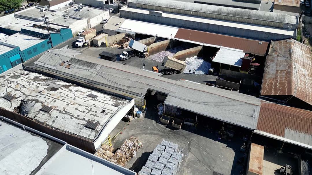 Overview of the second recycling facility yard requiring a network infrastructure upgrade.