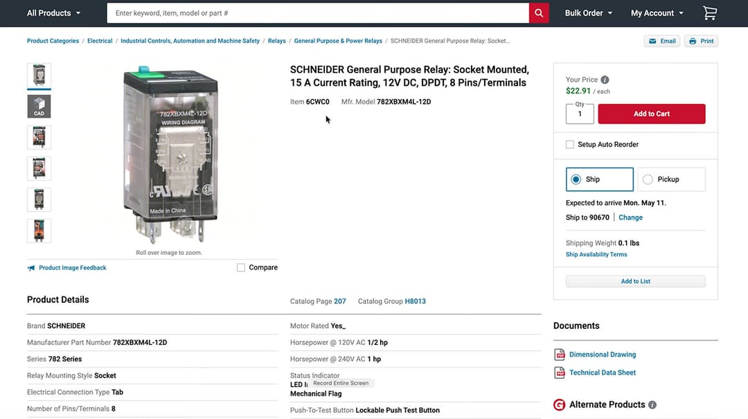 Schneider Electric Power Relay