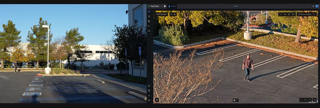 Tracking object with two cameras