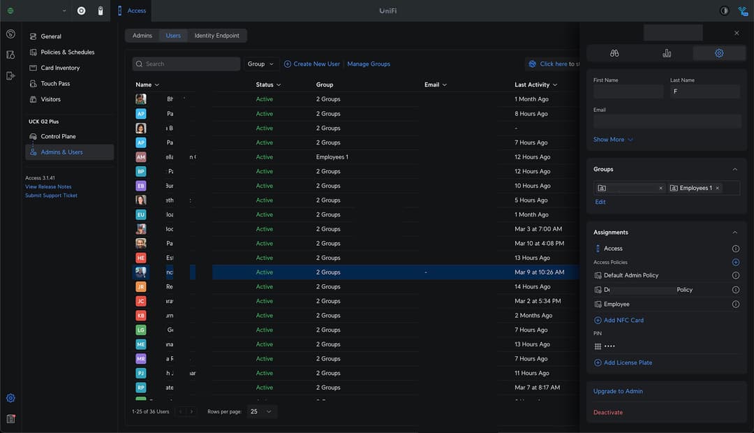 Managing users in UniFi Identity