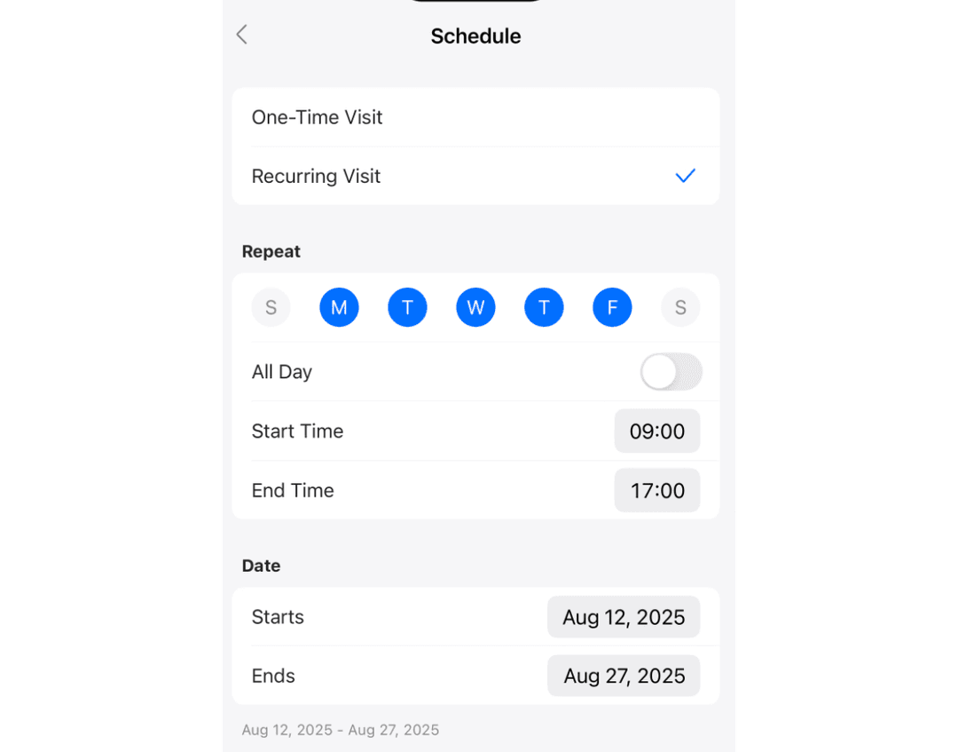 Setup Schedule for Visitor in UniFi Identity App