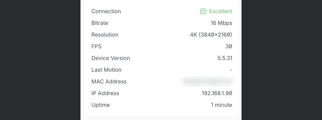 G6 Turret in UniFi Protect showing Teleport-ready firmware 5.5.31
