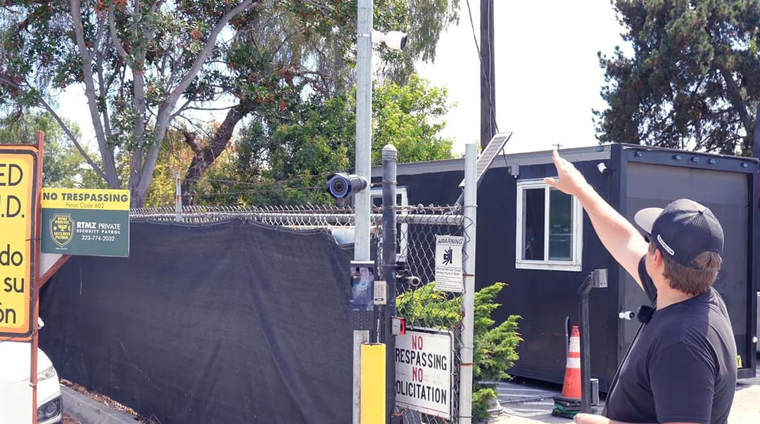 Truck yard entrance security camera