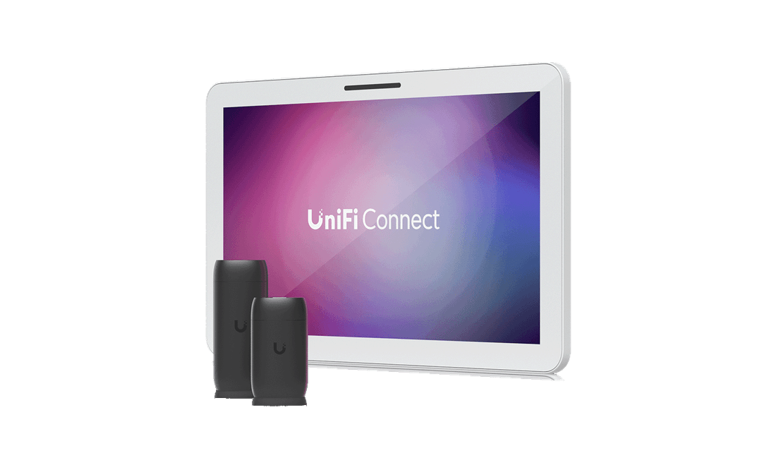 UniFi Connect enterprise touchscreen display and Display Cast modules for commercial digital signage networks.
