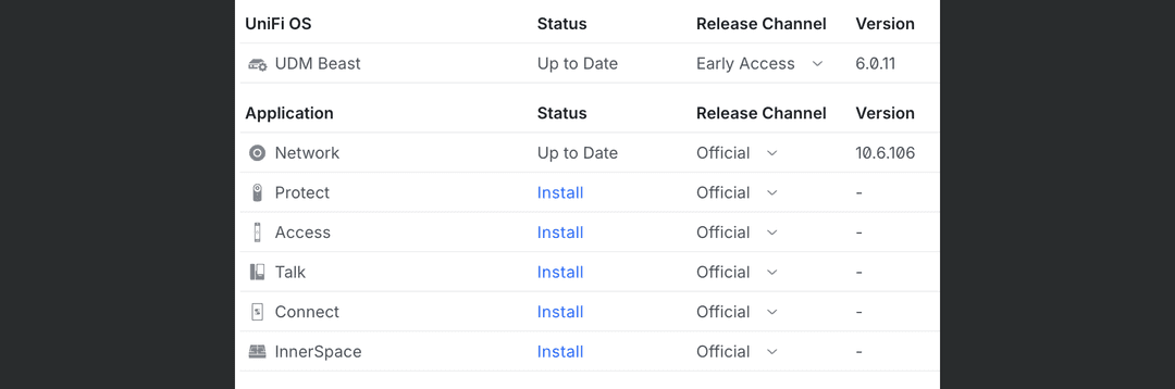 UniFi Dream Machine gateway running UniFi OS 6.0.11