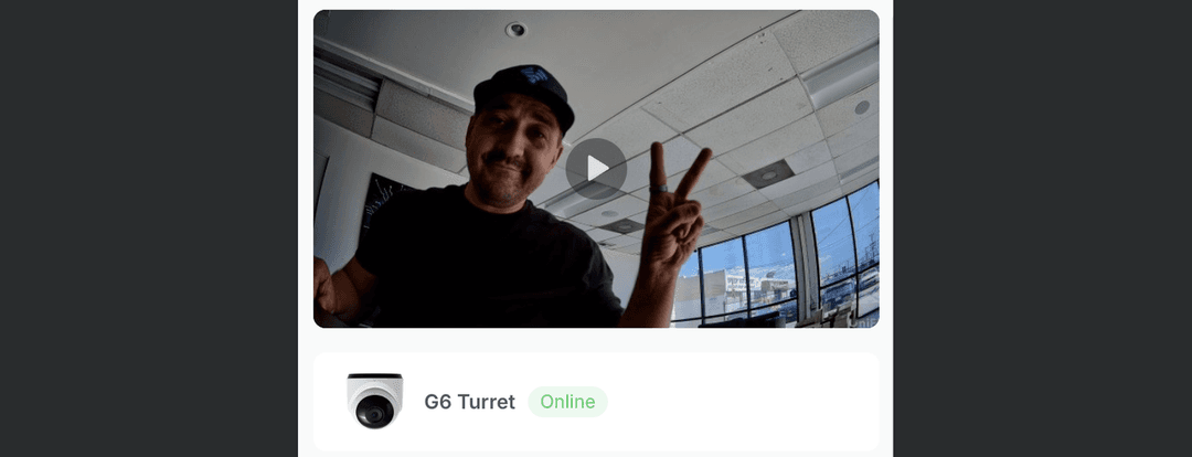 G6 Turret live in UniFi Protect over Teleport, online at 4K 30 fps on firmware 5.5.31