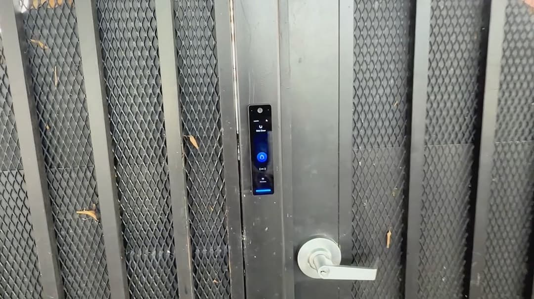 UniFi Access G3 Reader Pro installed on a metal door frame